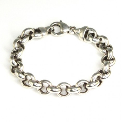 bratara robusta " Classique chainmaille  ", din argint. Franta